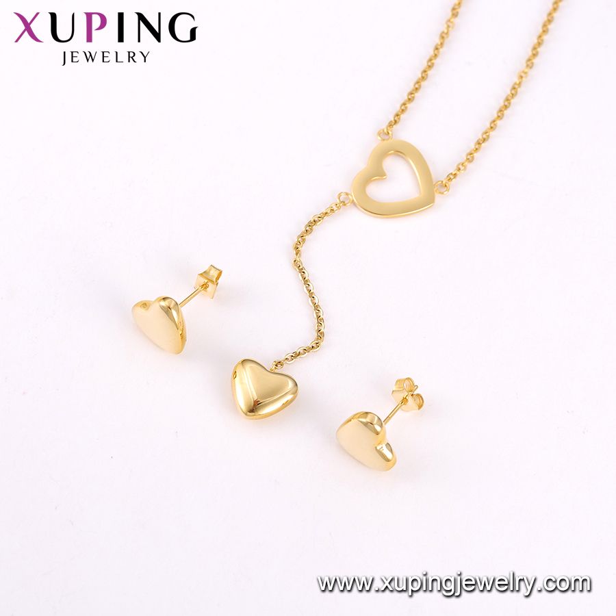 Gold Plated Charm Earrings and Necklace Jewelry Set Exporter