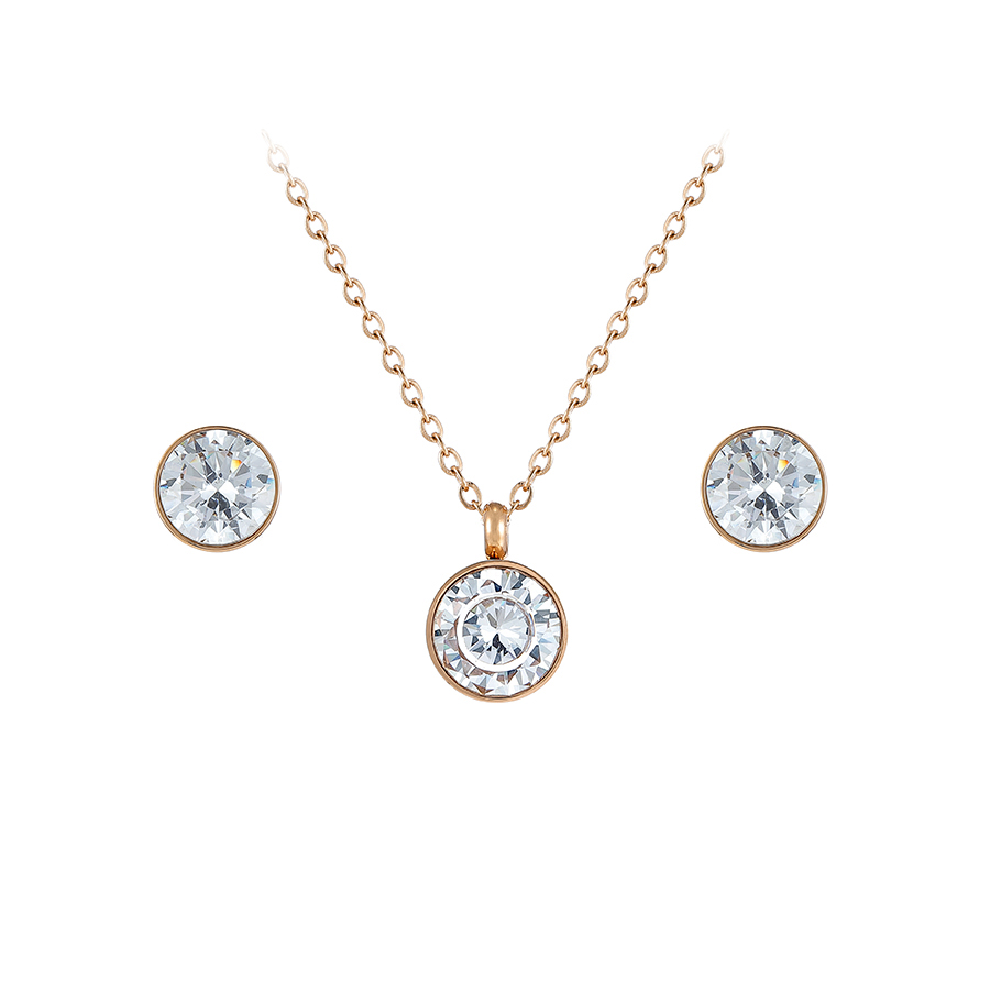 Fashion jewelry set rose gold plated stainless steel sets Exporter