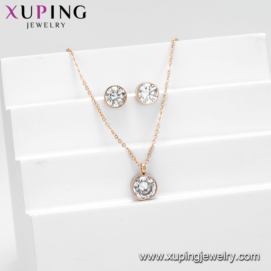 Fashion jewelry set rose gold plated stainless steel sets Exporter