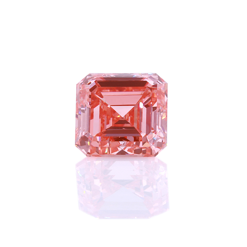 Excellent cutting Fancy color 3.05ct Pink Asscher CVD Lab Diamond Exporter