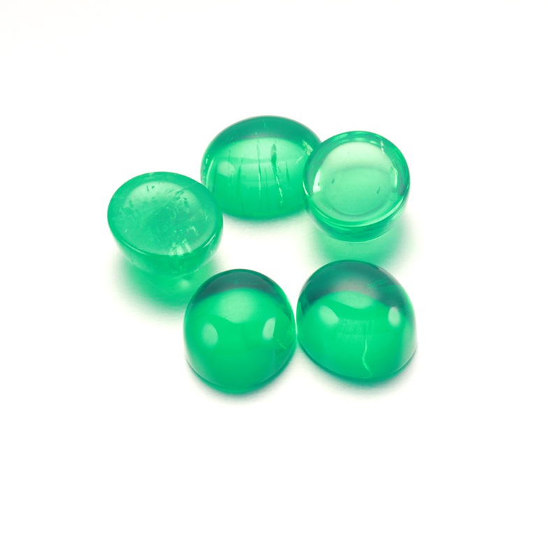 Fashionable fancy Shape Flat back Oval Cabochon 1 carat emerald Exporter