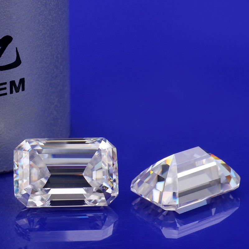 1 carat synthetic White Octagon Emerald Cut Loose Moissanite Supplier