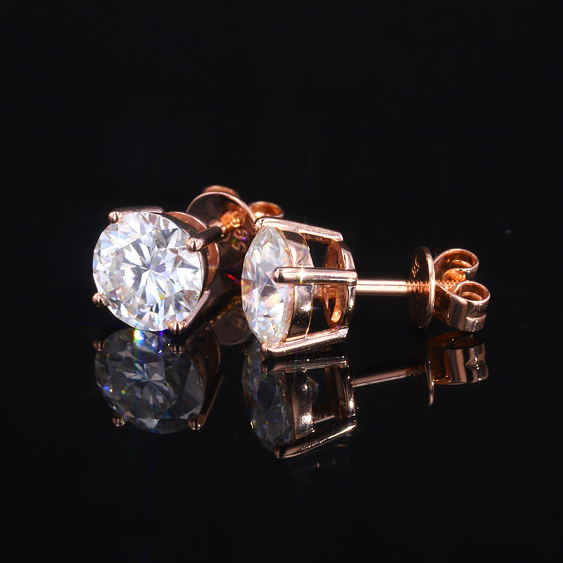 Moissanite gold jewelry white/rose/yellow gold 14k solid gold earrings Supplier