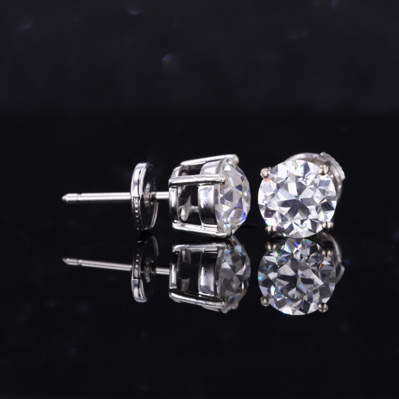 One carat moissanite earing 14K white gold women fashion style Supplier