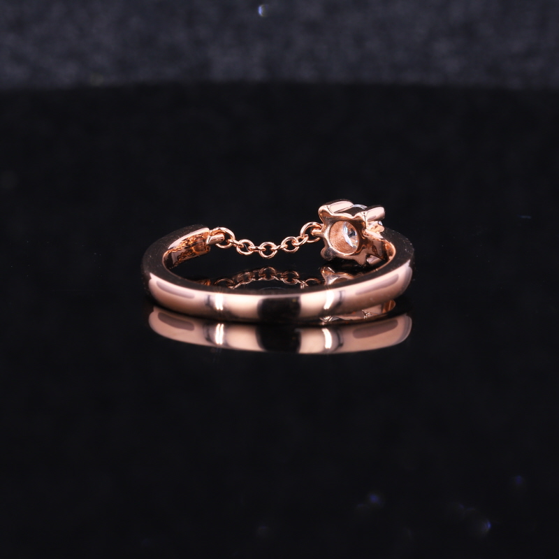 Lab diamond round cut wedding women ring 14k gold purity rings Exporter