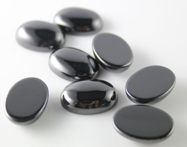 Top quality gemstone flat back oval cabochon black cubic zirconia Supplier
