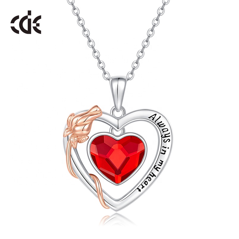 Fine Silver Jewelry 925 Sterling Women Gemstone Heart Necklace Exporter