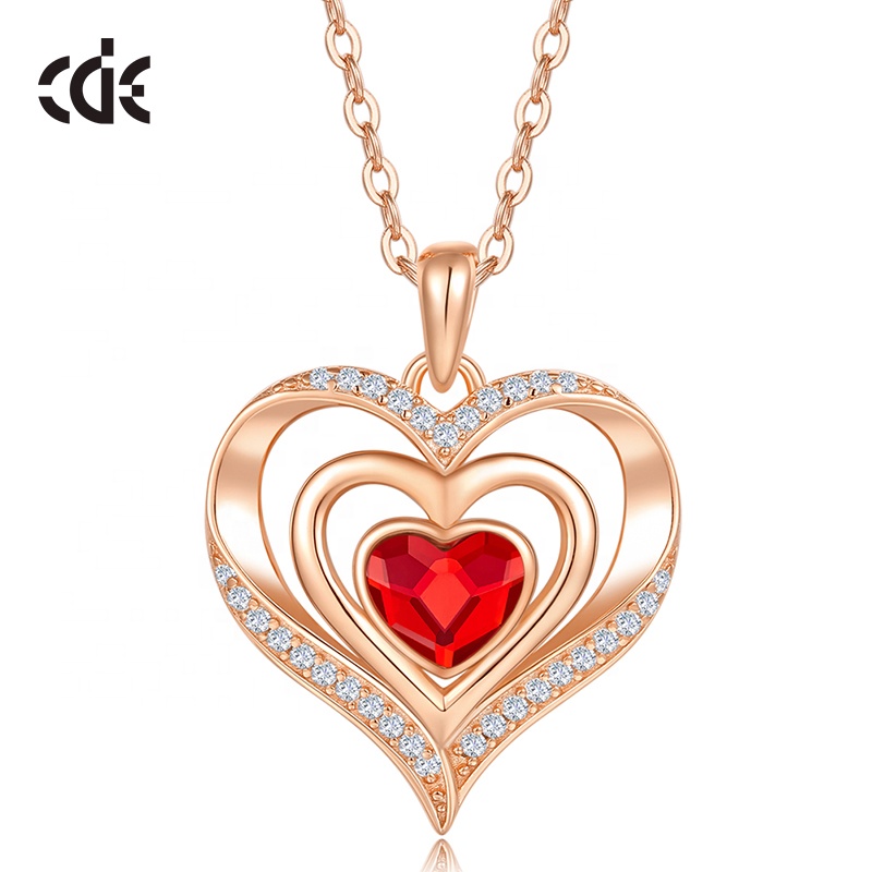 925 Silver Modern Jewelry Love Illusion Necklace Heart Exporter