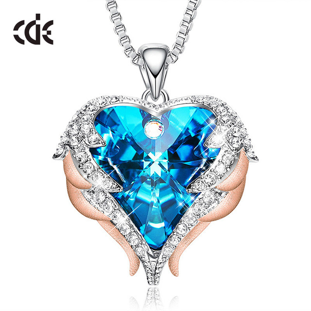 Precious Gemstone Necklace Forever Jewelry Austrian Crystal Brass Heart Exporter