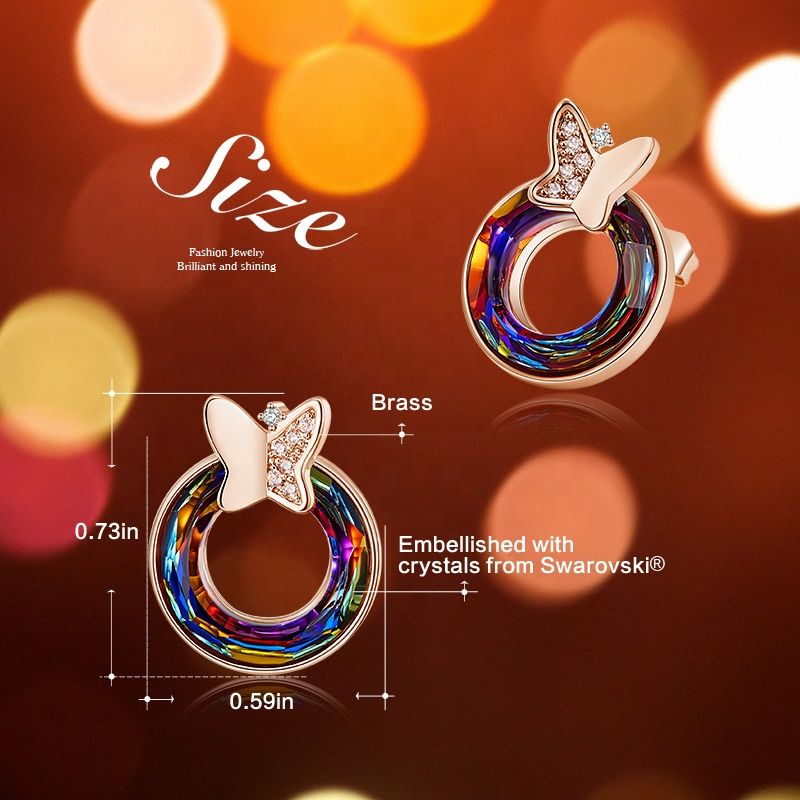 OEM custom design women fashion Crystal Round Earrings Exporter