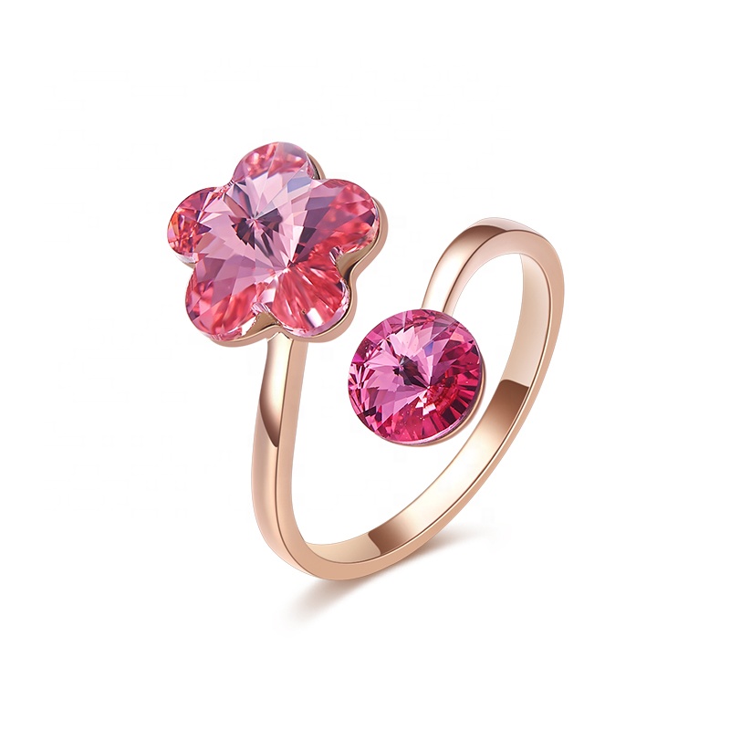 Wholesale Resizable Ring Jewelry Blue Brass Gemstone Jewelry