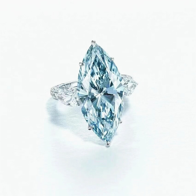 3Ct 5A High Quality Blue Aquamarine Ring Exporter