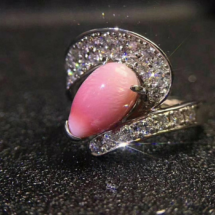 2.87ct Natural conch pearls ring women Supplier