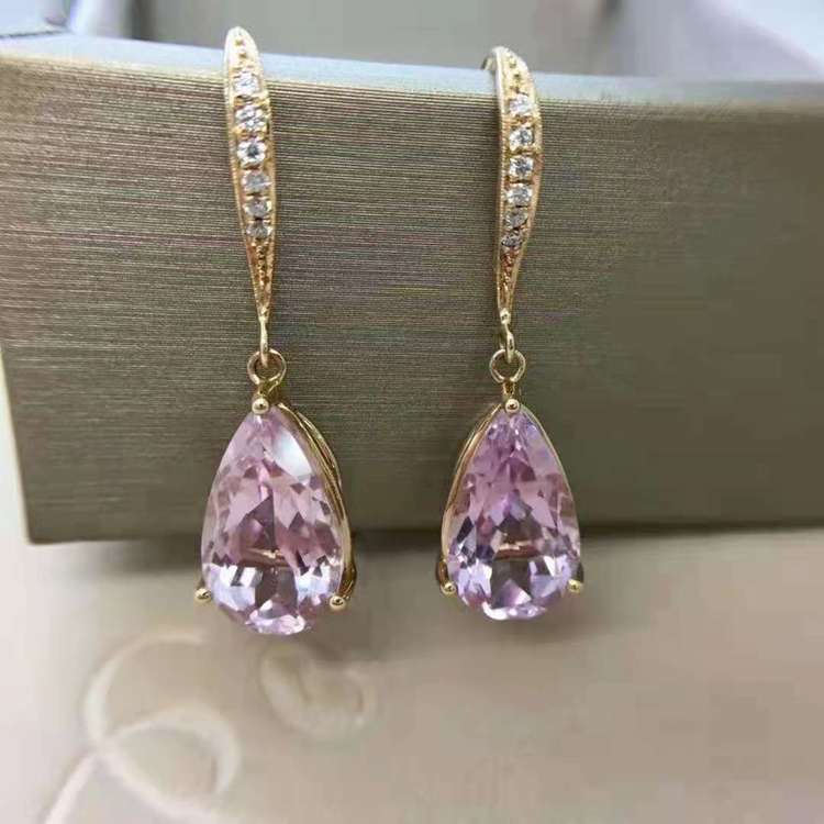 11.42ct kunzite women's earrings Supplier