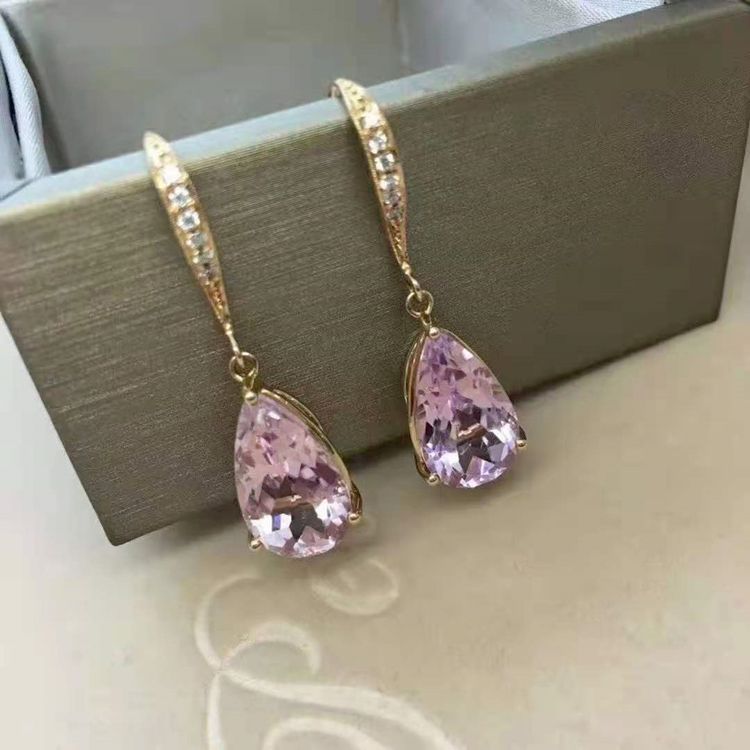 11.42ct kunzite women's earrings Supplier