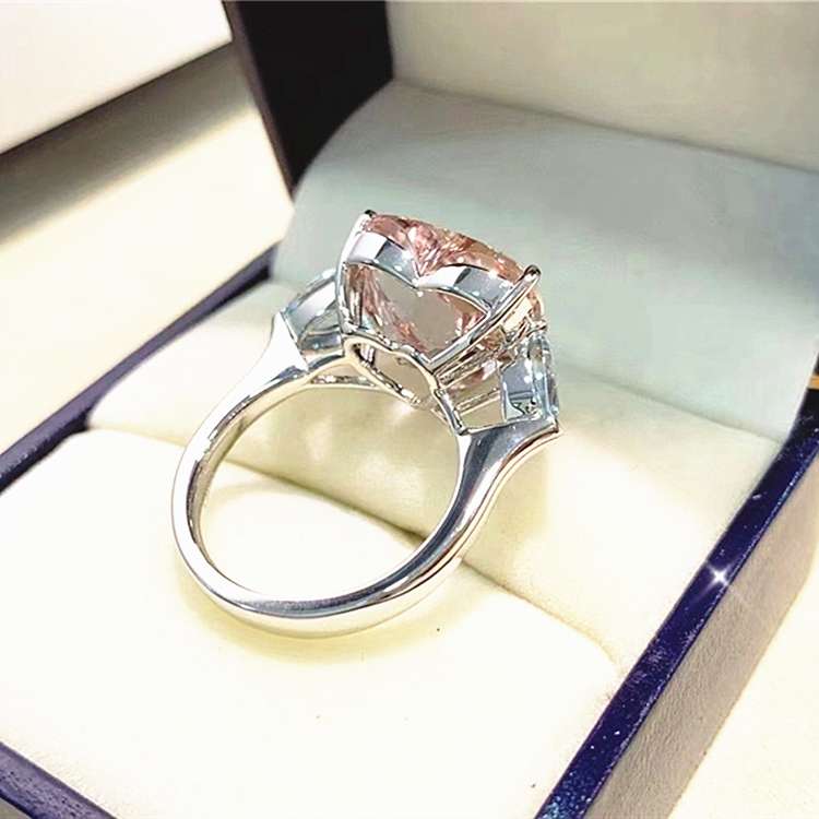 8.07ct Genuine pink natural morganite women's ring Supplier