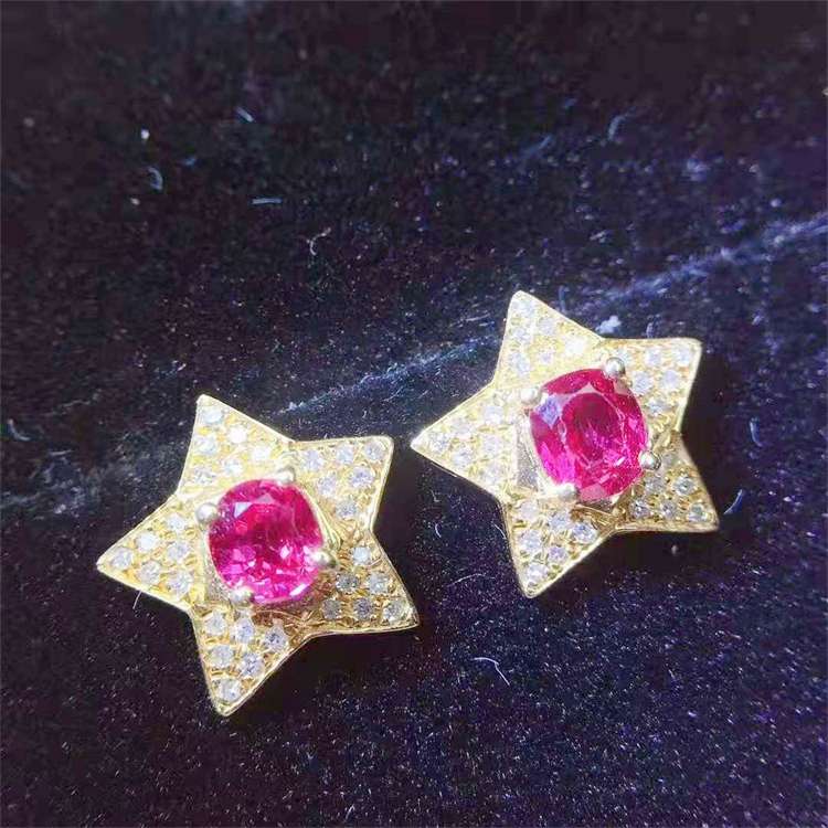0.8ct Natural ruby women's earrings Exporter