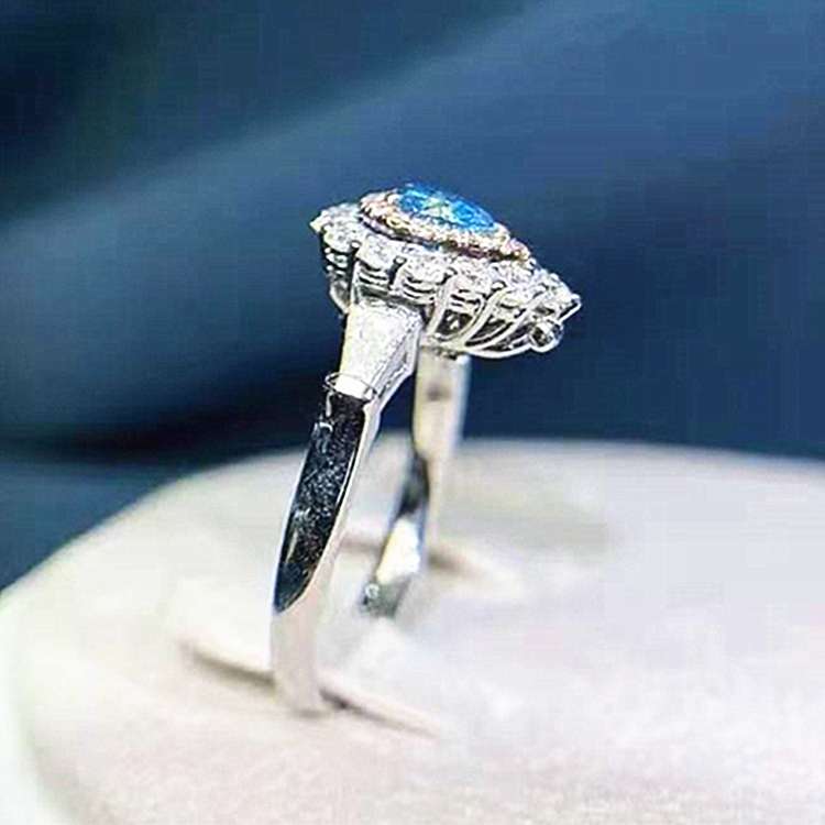 0.51ct genuine natural blue diamond rings Exporter