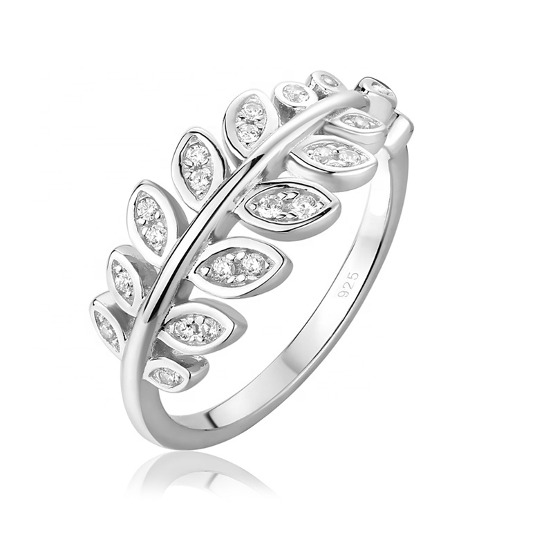 Wholesale Leaf Shaped Finger Ring for Women 925S Ring