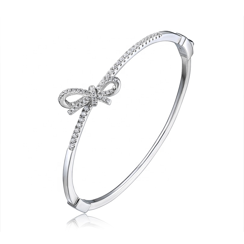 Bracelets Fashion Bow Design Silver Bangle Bracelet Supplier
