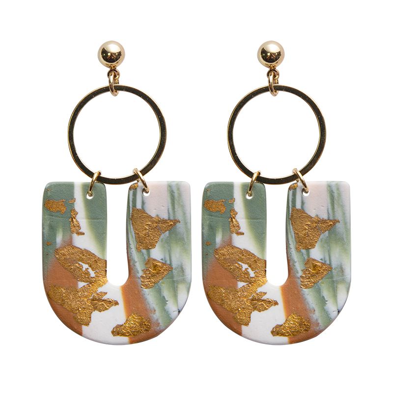 New Arrival Fashion Camo Polymer Clay Drop Earrings Supplier