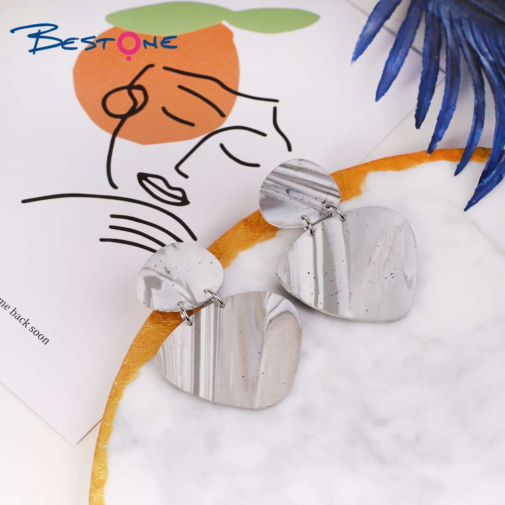 Trendy Geometric Neutral Polymer Clay Earrings Supplier