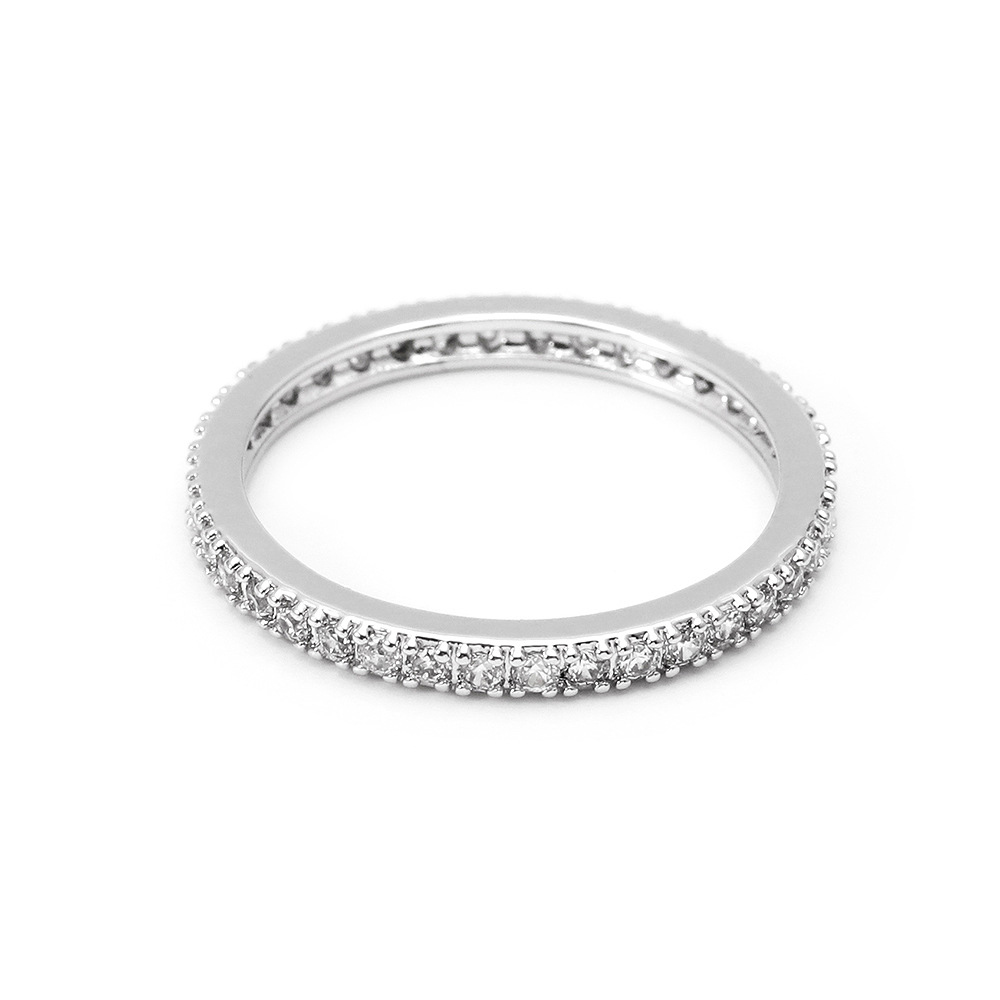 Copper Setting Hip Hop Luxury Ring Jewelry for Women Rhinestone Ring Exporter