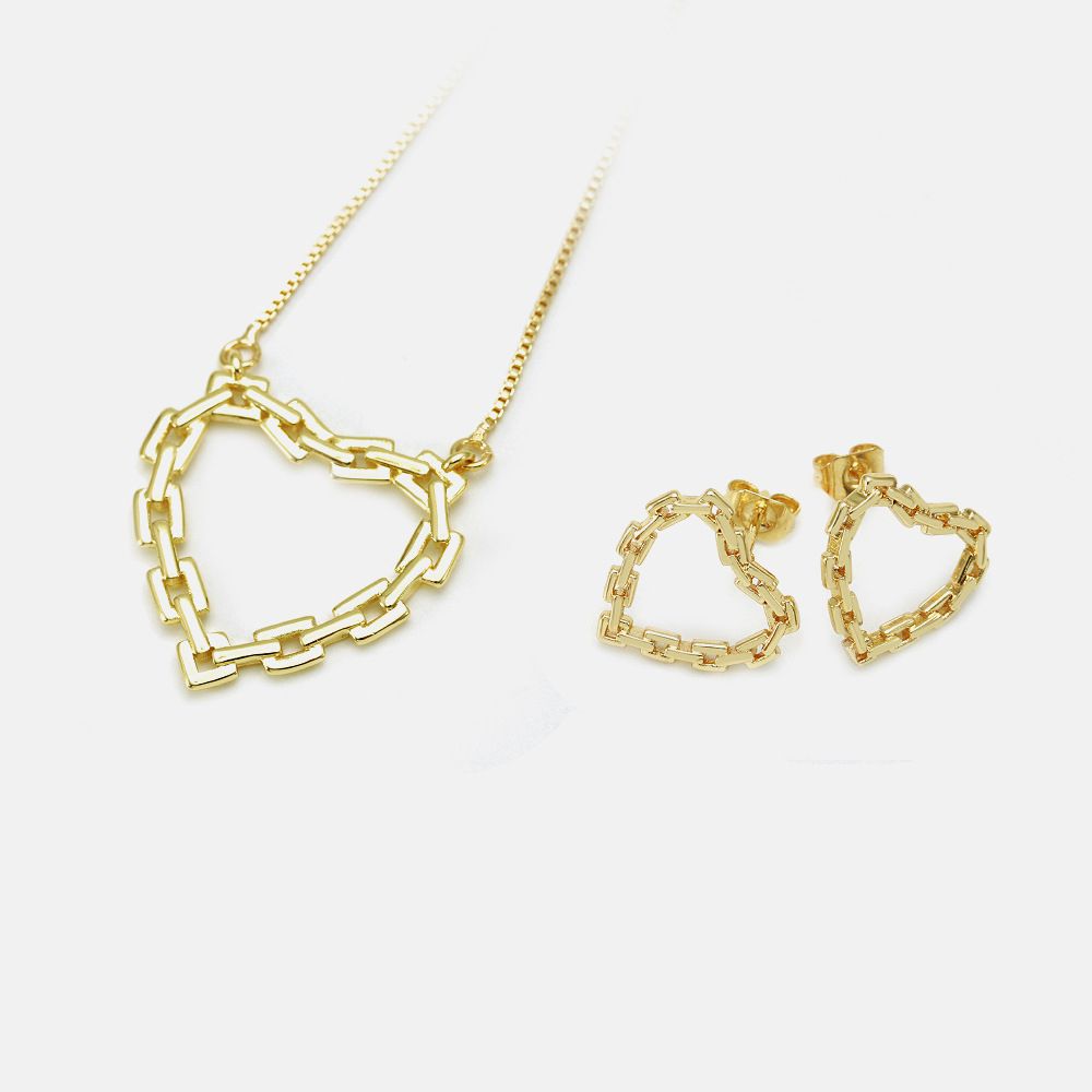 Price Heart Chain Pendant Women Beauty Love Jewelry Set Supplier