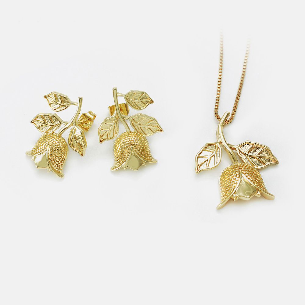 Rose Flower Pendant Women Love Beauty Jewelry Necklace Earring Jewelry Supplier