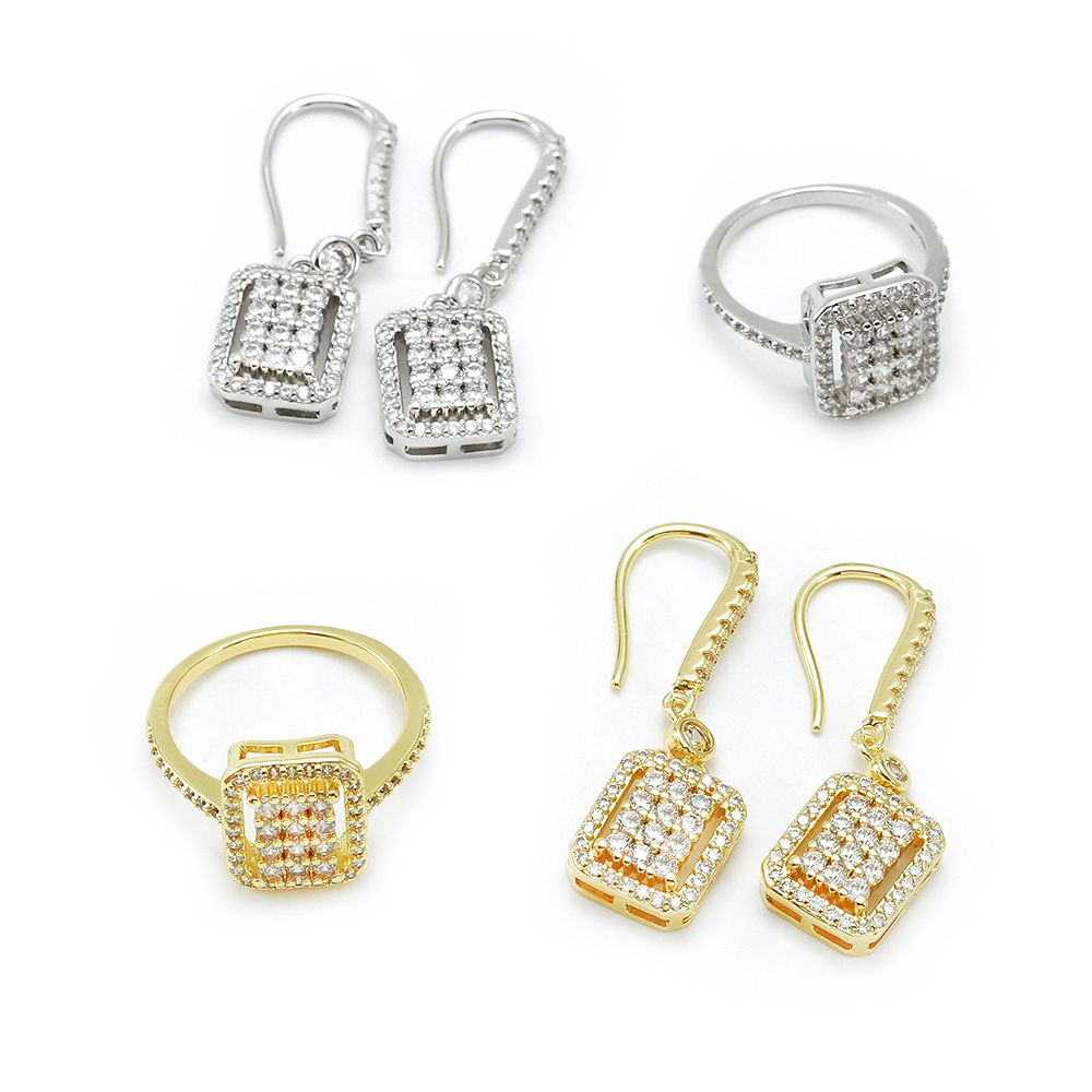 Gemstone Beauty Jewelry Women Fashion Ring Earring Jewelry Set Supplier