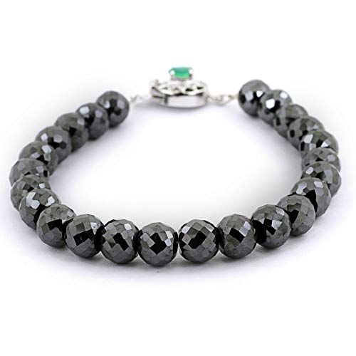 Round 57 faceted cut Black Moissanite diamond beads at cheapest Supplier