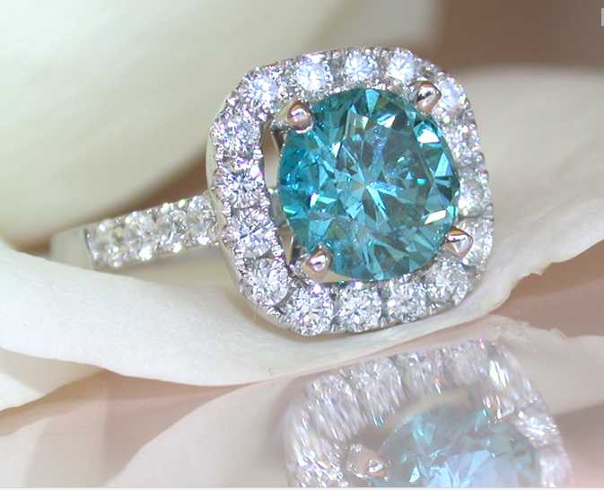 Moissanite blue diamond solitaire ring Wholesaler