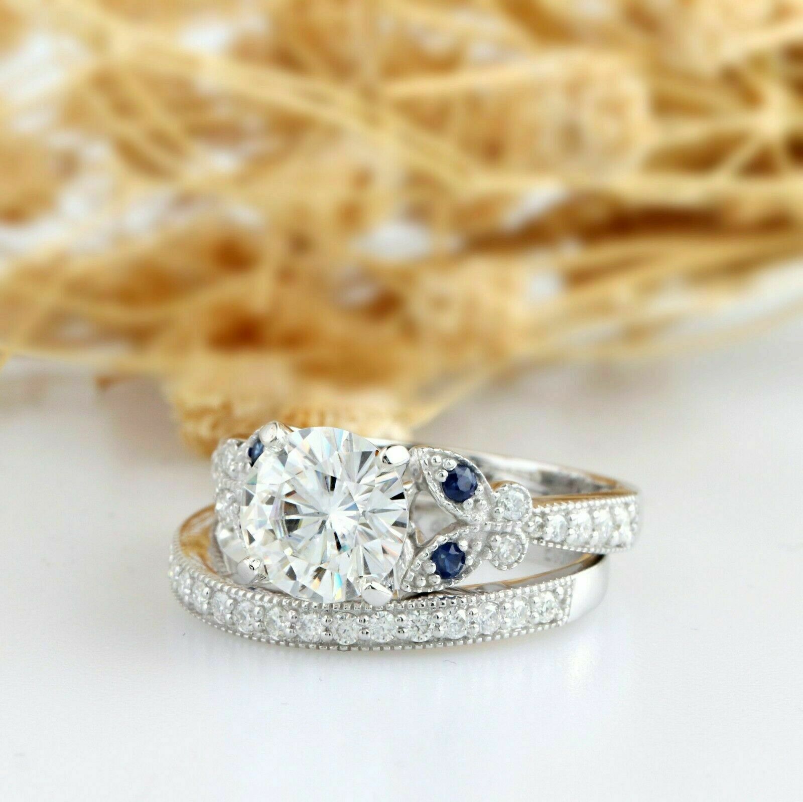 Antique design moissanite colorless diamond solitaire ring Wholesaler