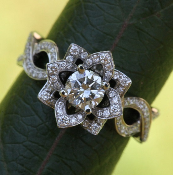 Beautiful design moissanite colorless diamond solitaire ring  Wholesaler