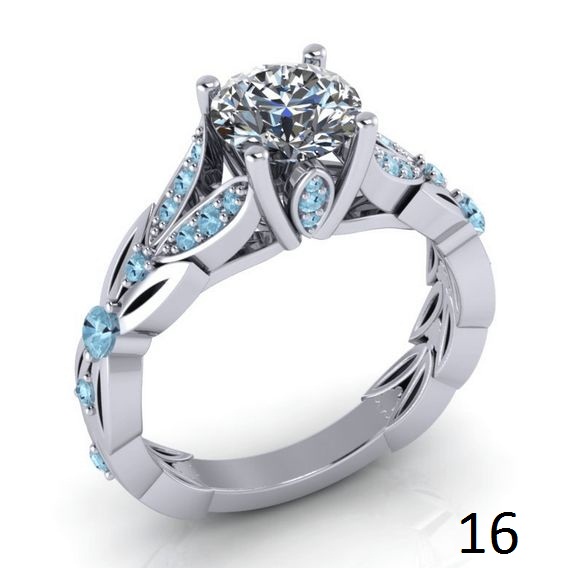 Shiny design moissanite blue diamond solitaire ring Wholesaler