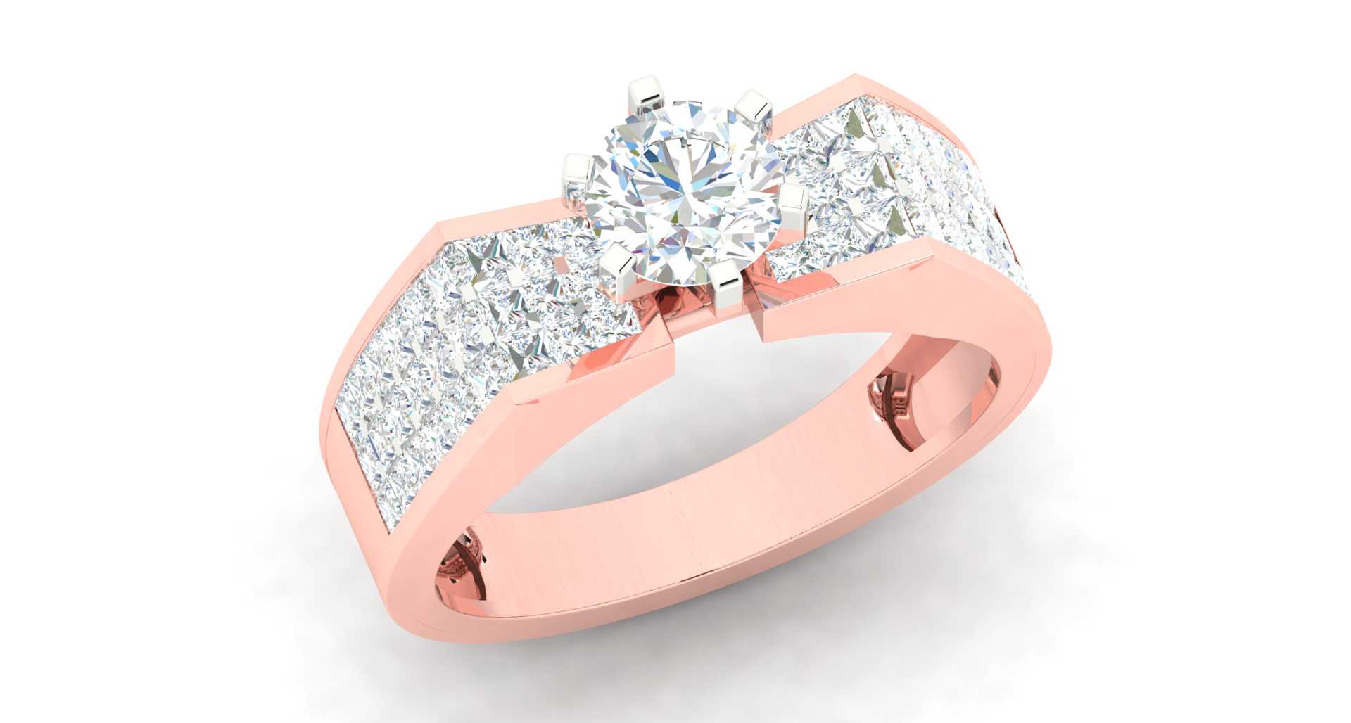 Wholesale Handcrafted design  Moissanite colorless diamond solitaire ring