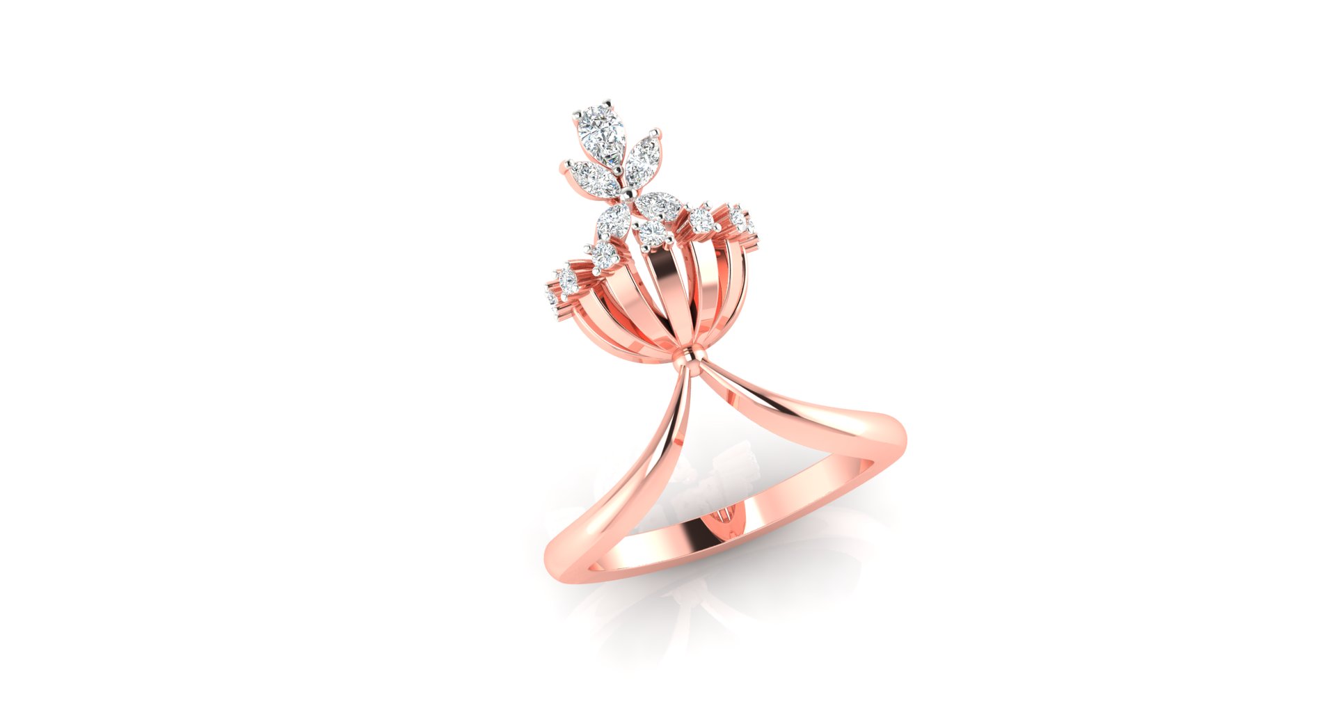 Wholesale Rare fine design Moissanite colorless diamond solitaire ring