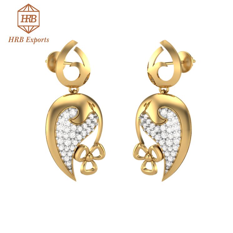 Wholesale Stylish design Moissanite colorless diamond solitaire earring