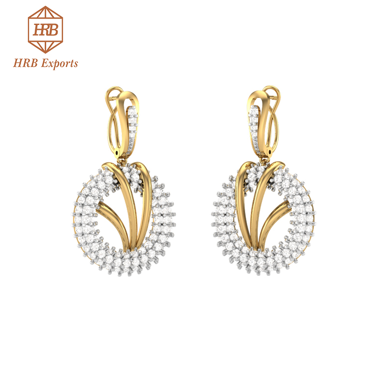 Wholesale Antique design Moissanite colorless diamond solitaire earring