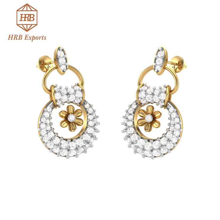 Expensive looking design Moissanite colorless diamond solitaire earring Exporter