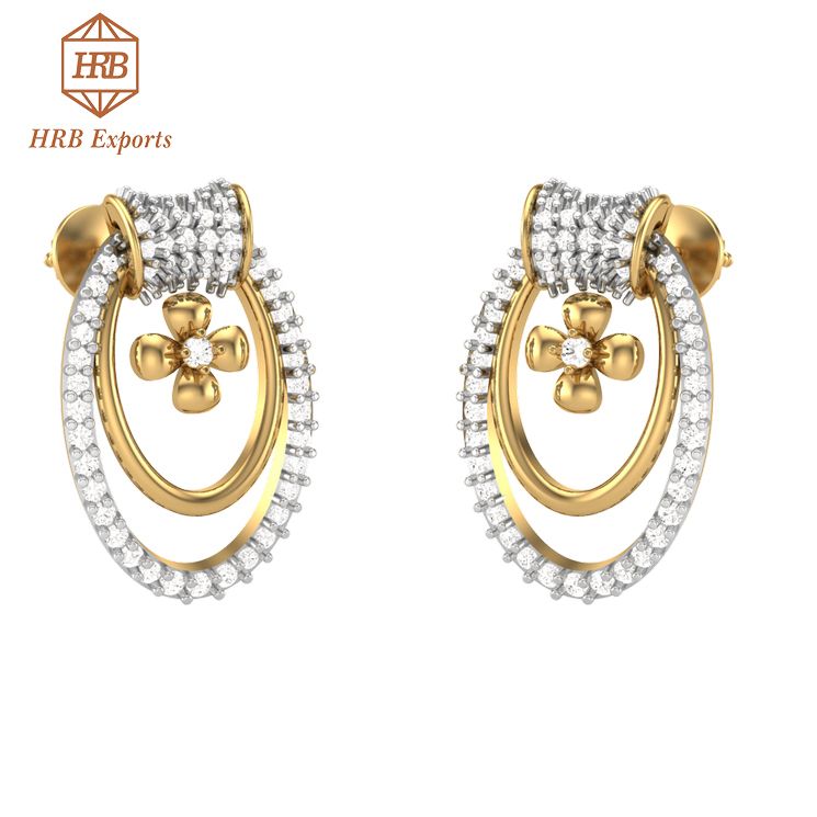 Graceful design Moissanite colorless diamond solitaire earring Exporter