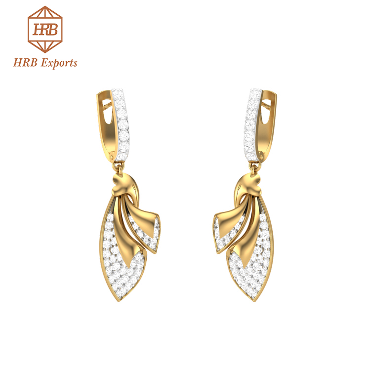 Graceful design Moissanite colorless diamond solitaire earring Exporter