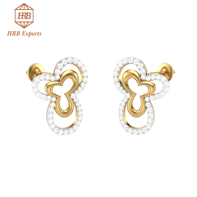 Charming design Moissanite colorless diamond solitaire earring Exporter