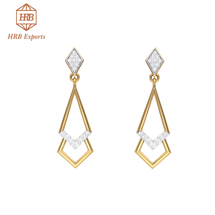 Dazzling design Moissanite colorless diamond solitaire earring Exporter