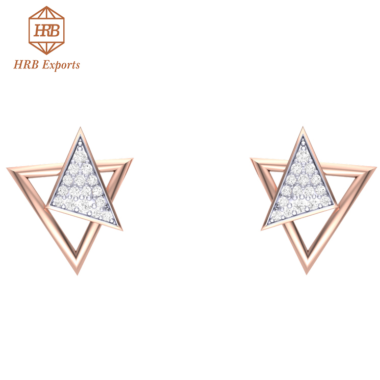 Sophisticated design Moissanite colorless diamond solitaire earring Exporter