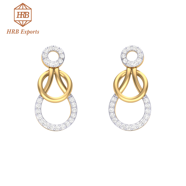 Exclusive Chic design Moissanite colorless diamond solitaire earring Exporter