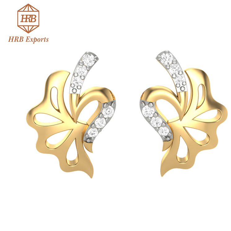 Exclusive Chic design Moissanite colorless diamond solitaire earring Exporter