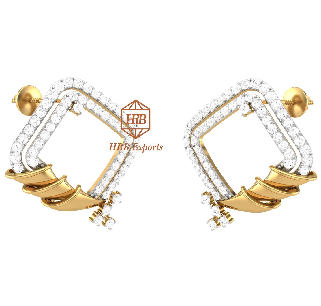 Beautiful design Moissanite colorless diamond solitaire earring Exporter