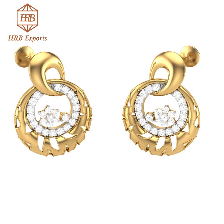Genuine Edgy design Moissanite colorless diamond solitaire earrings Exporter