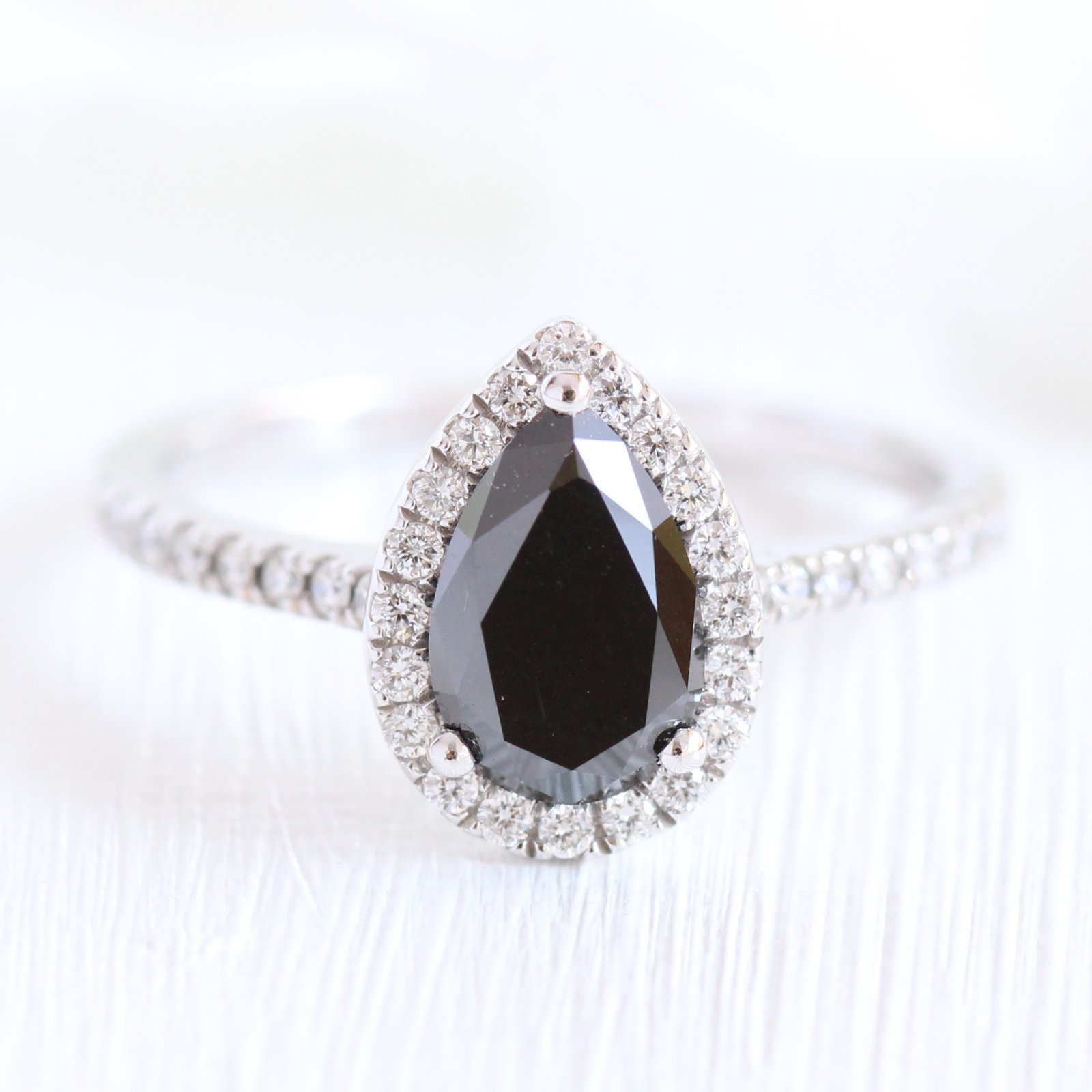 Transparent Black Diamond Engagement Ring DesignerJewelry Wholesaler